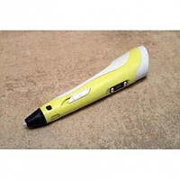 Новинка! 3D ручка для рисования с экраном 3д Ручка Pen3 MyRiwell с LCD дисплеем + трафарет Жёлтая