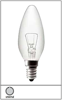 Лампа розжарювання свічка Philips 25W В35/CL/E14 прозора