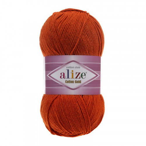 Пряжа бавовняна Alize Cotton Gold Теракот №36 (Алізе Коттон Голд) 100гр, 330м нитки для в'язання