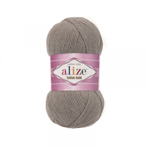 Пряжа бавовняна Alize Cotton Gold Сіро-бежевий №827 (Алізе Коттон Голд) 100гр, 330м нитки для в'язан