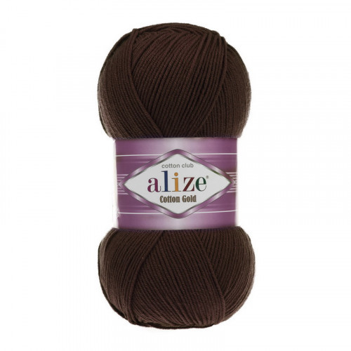 Пряжа бавовняна Alize Cotton Gold Шоколад №26 (Алізе Коттон Голд) 100гр, 330м нитки для в'язання