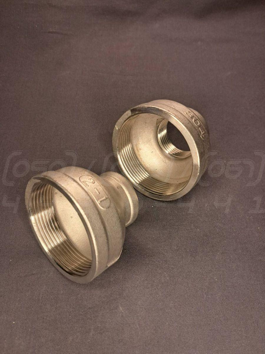 Муфта перехідна різьбова нержавіюча DN50x25 (2"x1"), н/ж сталь AISI 304, BSPP, Class 150, лита, фото 1