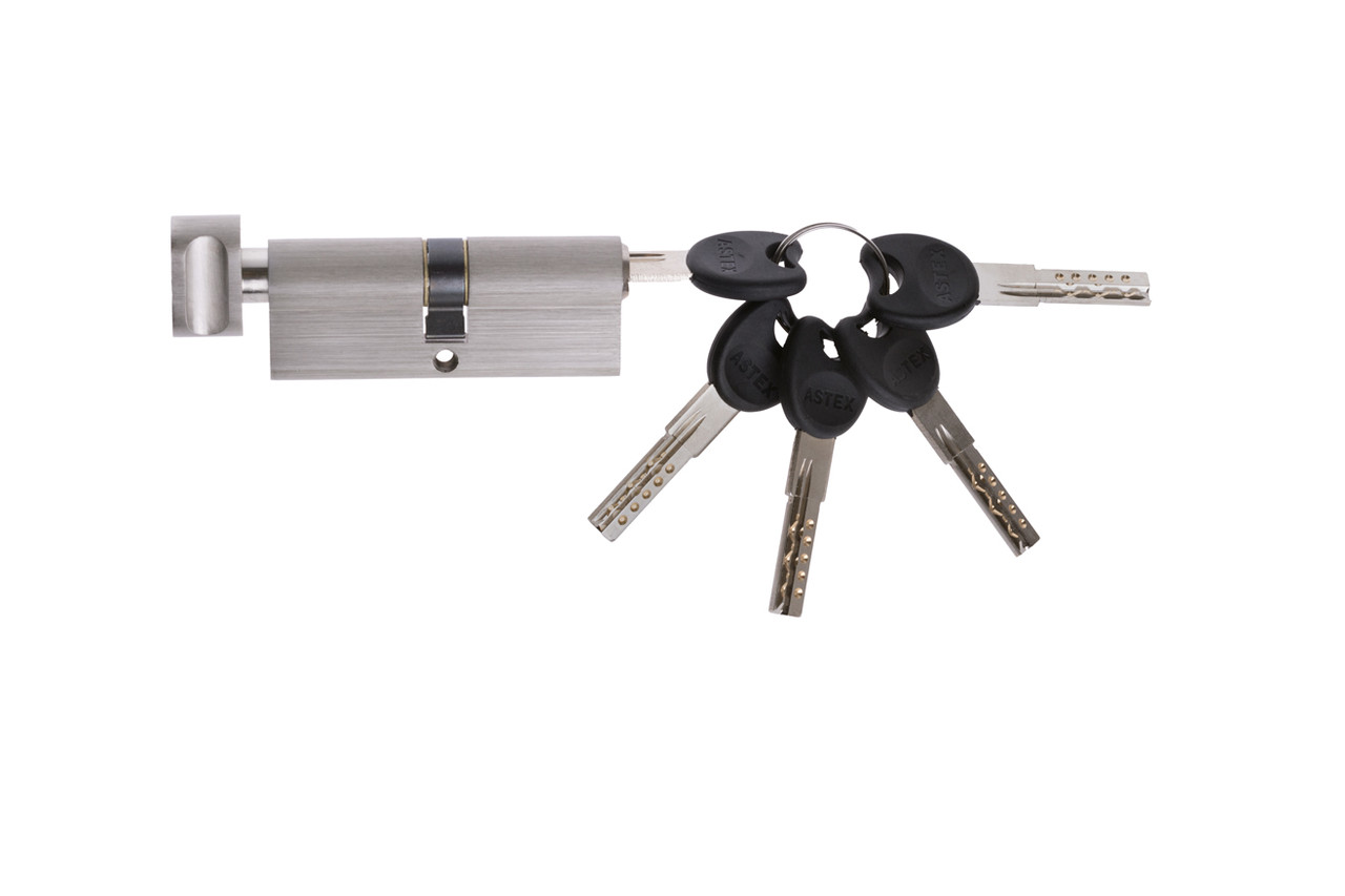 Циліндр замка Astex ZZ 35x35T CP/BR Сатин, фото 1