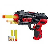 Новинка! Пистолет игрушечный детский 017 B мягкие патроны на присоске Красный