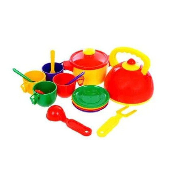 Дитячий ігровий набір посуду ЮНІКА 70316 16 предметів (Різнобарвний)
