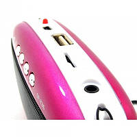 Новинка! Радіоприймач портативний Red Sun SP-236 micro SD Рожевий з білим
