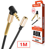 AUX cable 3.5mm BRUM UX003 подовжувач для навушників (1M) Чорний