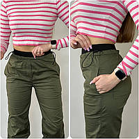 Модные женские штаны-брюки Бенгалин Джинс Турция 42-44,46-48,50-52 Цвета 3 Бежевый