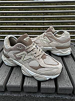 Бежевые мужские кроссовки New Balance 9060, замшевые кроссовки мужские Нью Баланс, мужские модные кроссовки