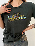 Стильная модная женская футболка Турецкий кулир хлопок +ВЫШИВКА 42-48 Цвета 4