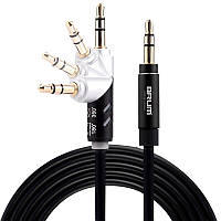 AUX cable 3.5mm BRUM UX005 (1.5M) (360°) Чорний