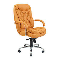 Офисное кресло Венеция Richman оранжевый кожзам мягкого сидения