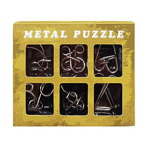 Набір головоломок металевих "Metal Puzzle" 2116, 6 штук у наборі (Зелений)