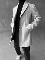 Мужская пальто серое длинное