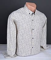 Мужская рубашка G-port с узором Большого РАЗМЕРА молочная Турция 1173 Б