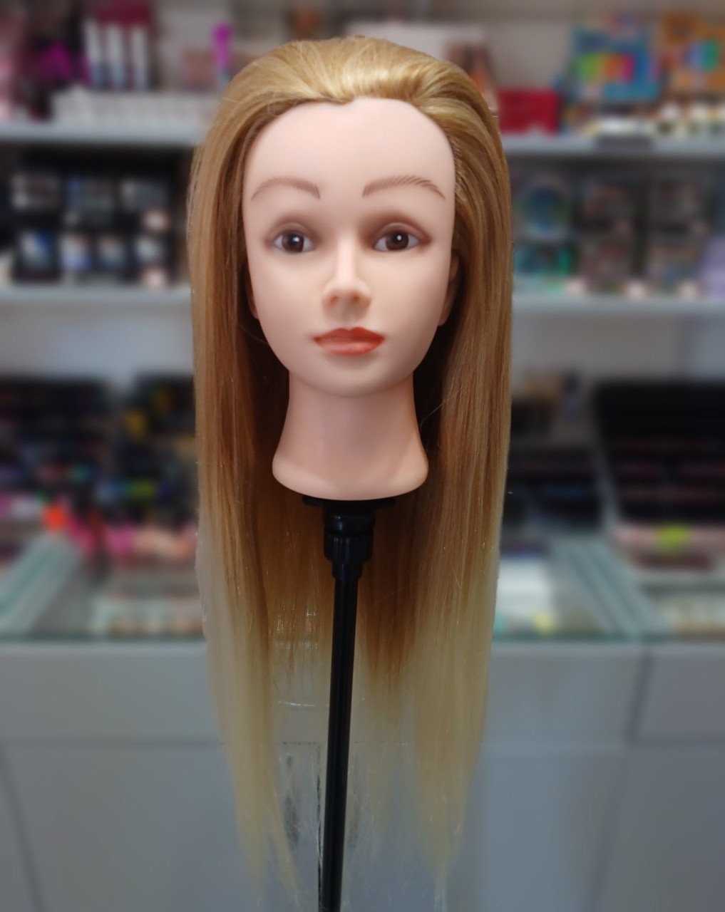 Голова навчальна для зачісок, плетіння, моделювання штучне термо волосся гофре, фото 1