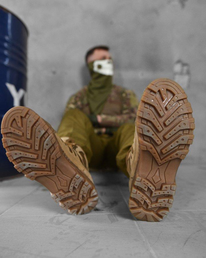 Качественные ботинки Ninja's койот, тактические берцы нубуковые на резиновой прошитой подошве коричневые 44 - фото 5 - id-p2112591830