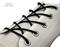 Шнурки взуттєві  Круглі 90 см чорний (Тип 3.3) Модельні