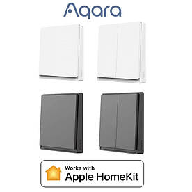 Вимикач 1-2 клавіші Xiaomi Aqara E1 без нульової лінії Wall Switch EU Zigbee 3.0 Apple HomeKit