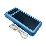 Зовнішній акумулятор Power Bank UKC 10000 mAh SOLAR із сонячною панеллю з яскравими 2 LED-ліхтариками, фото 2