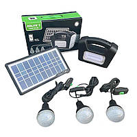 Портативна сонячна зарядна станція ліхтар-прожектор GDLite 3 з LED-лампами та функцією Power bank