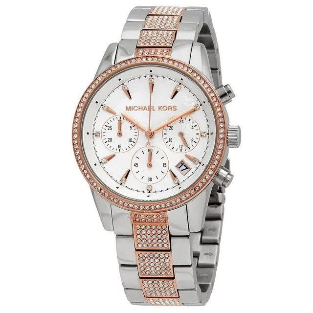 Жіночий годинник Michael Kors Ritz Chronograph Quartz Crystal Silver Dial Ladies Watch