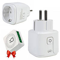 Умная WiFi розетка Tuya Smart + Подарок Cмарт вайфай реле / Смарт розетка с счетчиком электроэнергии