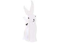 Фигурка декоративная Кролик с бантом, с флоковым напылением 6*19.5см, цвет - белый 113-175 - 12 шт УПАКОВКА