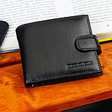 Гаманець чоловічий шкіряний портмоне для грошей карток та прав ST Leather брендовий чорний, фото 6
