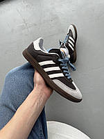 Женские кроссовки Adidas Samba Brown Grey White