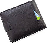 Гаманець чоловічий шкіряний портмоне для грошей карток та прав ST Leather брендовий чорний, фото 8