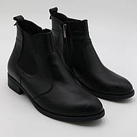 Женские кожаные демисезонные ботинки челси чёрные размеры 36-41Foot step код-(63) 36, 23.5