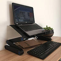 Металлический столик-трансформер для ноутбука с подставкой для мыши T8, Мобильный столик для ноутбука