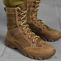 Армейские кожаные ботинки койот, демисезонные водонепроницаемые ботинки коричневые на резиновой подошве