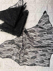 Косинка ажурна фатинова чорна квітка