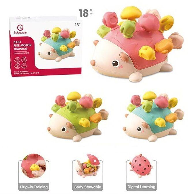 Логічна гра Їжачок, сортер, 12 грибів, 3 кольори, в коробці.