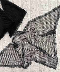 Косинка ажурна фатинова чорна соти