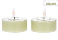 Светодиодная восковая свеча с живым пламенем - набор 2 шт, 7*6см (2хАА не входят в комплект), теплый белый