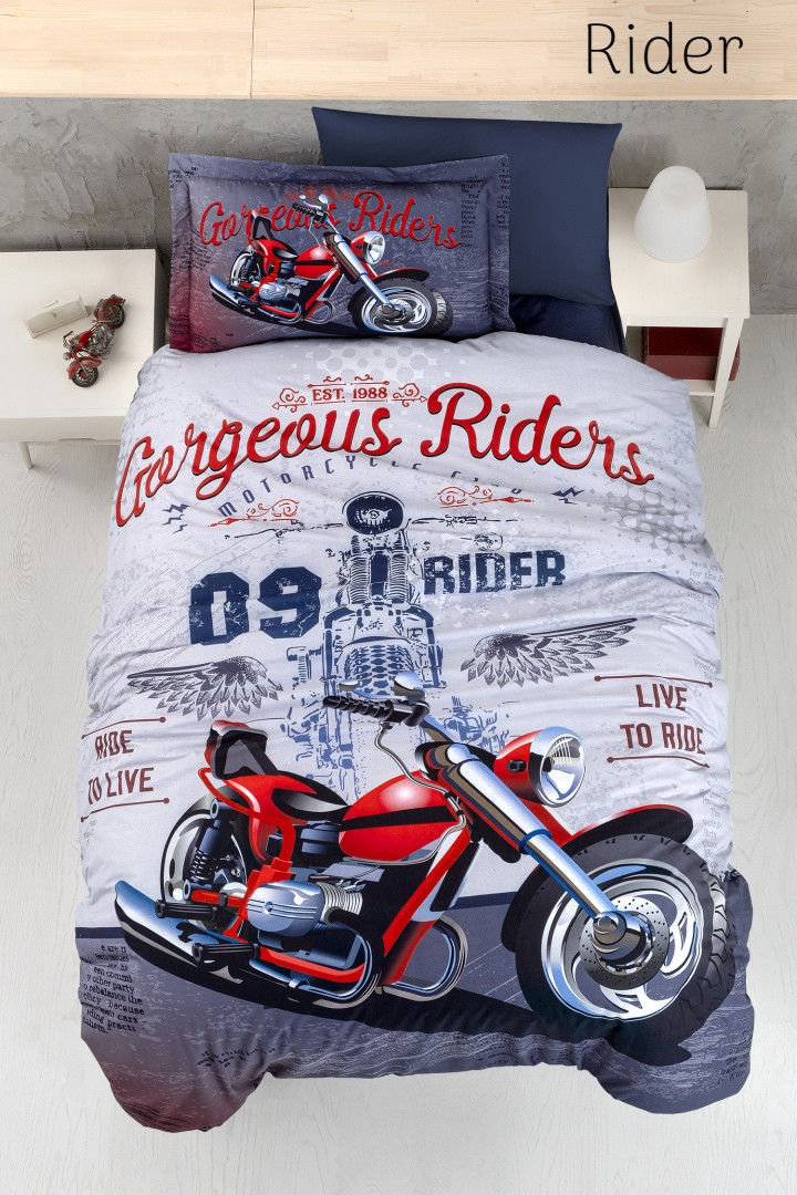 Постільна білизна полуторна ранфорс 3D First Choice Rider, фото 1