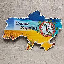 Годинник настінний Карта України з калиною