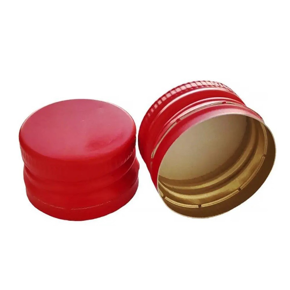 Ковпачок алюмінієвий 28х18 мм, з різьбленням (червоний), фото 1