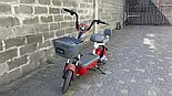 Електроскутер  350W (48V 14,5 Ah) Червоний з корзиною, фото 6