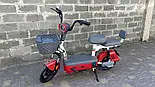 Електроскутер  350W (48V 14,5 Ah) Червоний з корзиною, фото 5