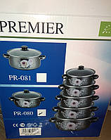 Новинка! Набор посуды эмалированной 5 шт PREMIER PR-081 Серебро