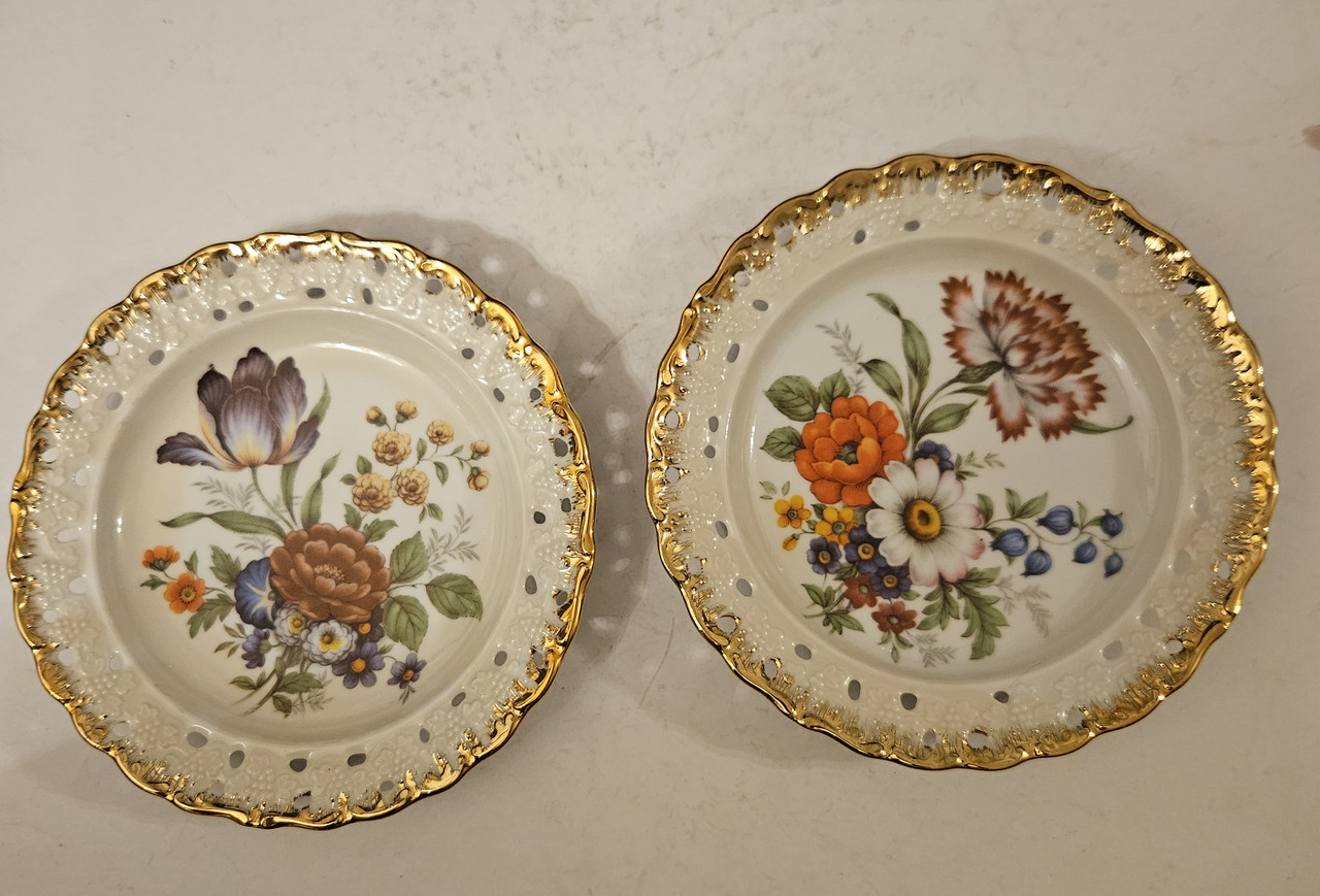 Колекційна, Порфорова тарілка Квіти, фото 1