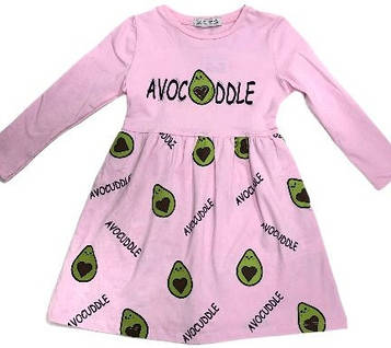 Сукня з довгими рукавами дитяча для дівчинки Авокадо Toontoy 98,104,110,116 см Рожева (1479)