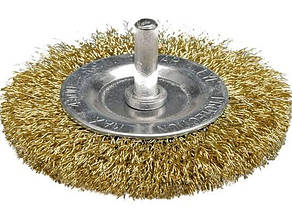 Щітка - крацовка VOREL ПЛОСКА з стержнем Ø-100мм [12/120]