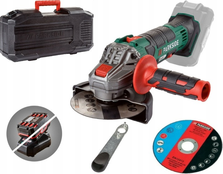 Акумуляторна кутова шліфувальна машина PARKSIDE PWSA 20-Li D4, фото 1