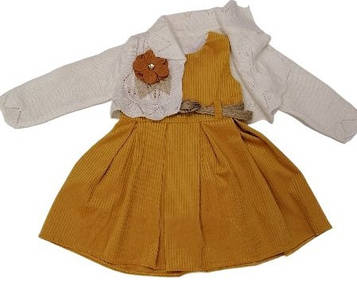 Сукня з болеро святкова дитяча для дівчинки 80, 86, 92, 98 см Гірчична (1116)