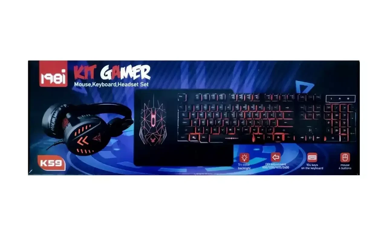 Набір для геймера Kit Gamer K59 клавіатура, мишка, навушники + килимок